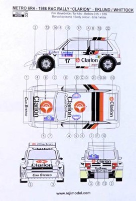 Reji Model 331 Metro 6R4 Clarion team Europe RAC Rallye 1986 1/24