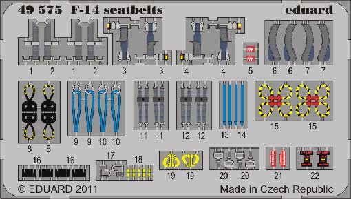 Eduard 49575 1/48 Фототравление для F-14 seatbelts