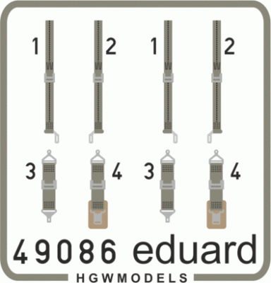 Eduard 49086 Seatbelts USN WWII green SUPERFABRIC 1/48