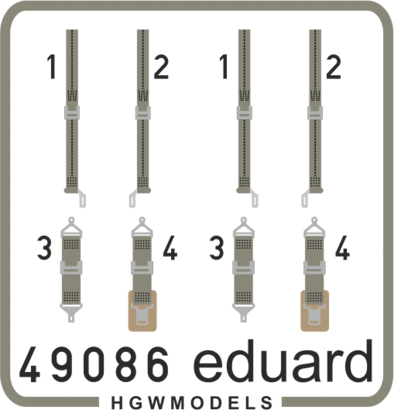 Eduard 49086 Seatbelts USN WWII green SUPERFABRIC 1/48