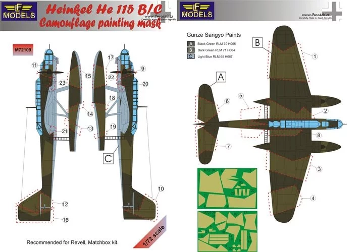Lf Model M72109 Mask Heinkel He 115 B/C Camouflage p. (REV) 1/72