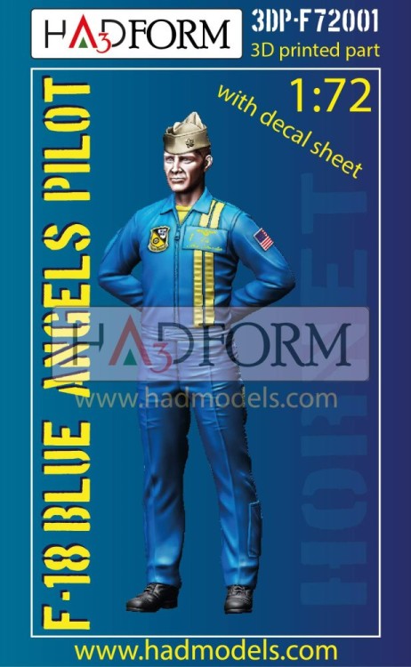HAD F72001 F-18 Blue Angels Pilot (3D-Printed w/ decal) 1/72