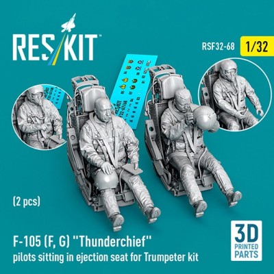 Reskit F32068 F-105 (F, G) Thunderchief pilots sitting 1/32