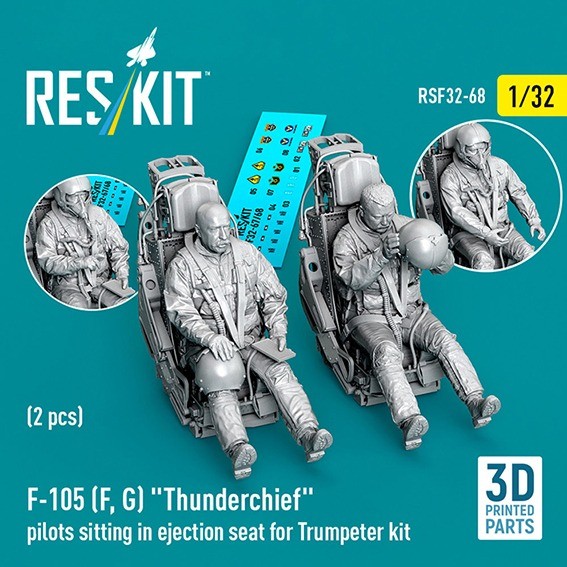 Reskit F32068 F-105 (F, G) Thunderchief pilots sitting 1/32