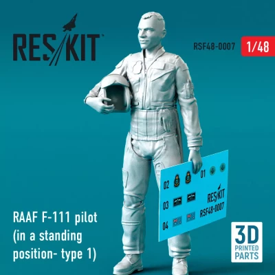 Reskit F48007 RAAF F-111 pilot in a standing posit. type 1 1/48