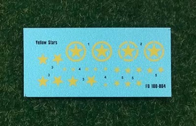 Foxbot Decals FB100-004 Yellow Stars for Battlefront, The Plastic Soldier Company and Zvezda kits 1/100
