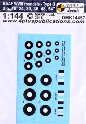 4+ Publications DMK-14457 1/144 Decals RAAF WWII roundels Type B (2 sets)