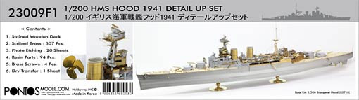 Pontos model 23009F1 HMS Hood 1941 Detail up set 1/200