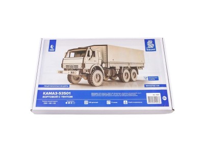 Baumi 11027 КАМАЗ-53501 бортовой с тентом (клей в комплекте) 1/35