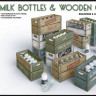 Miniart 35573 Молочные бутылки с деревянными ящиками 1/35