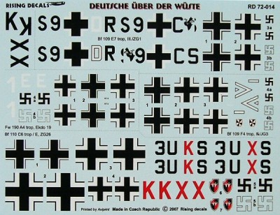 Rising Decals 72014 Deutsche Uber des Wuste (6x camo) 1/72
