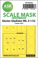 Art Scale 200-M32003 Gloster Gladiator Mk.I/Mk.II -Kabuki wheels and canopy frame paint masks (inside & outside) 1/32