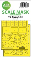Art Scale 200-M32104 North-American T-6 Texan wheels and canopy frame paint mask (inside and outside) 1/32