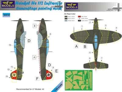 Lf Model M48104 Mask He 112 Luftwaffe Camouflage paint. (LF) 1/48