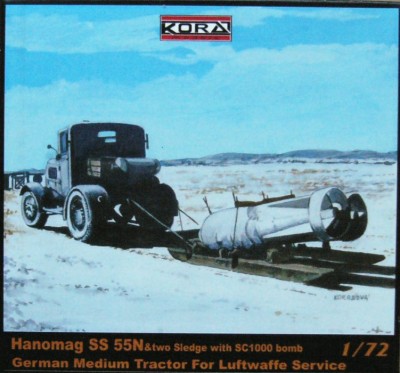 Kora Model A7235 Hanomag SS 55N &amp; two Sledge with SC1000 bomb 1/72