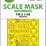 Art Scale 200-M48218 Grumman FM-2 Wildcat wheels and canopy frame paint mask (inside and outside) 1/48