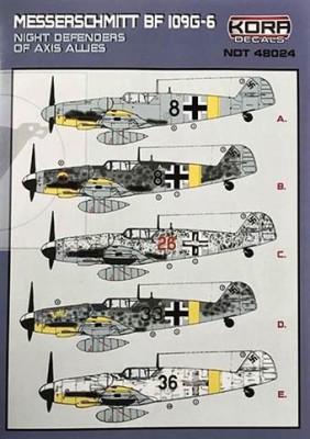 Kora Model NDT48024 Bf 109G-6 Night Defend. of Axis Allies декали 1/48