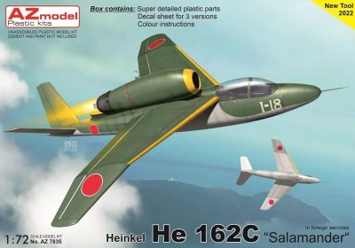 Az Model 78035 Heinkel He 162C Salamander Foreign (3x camo) 1/72
