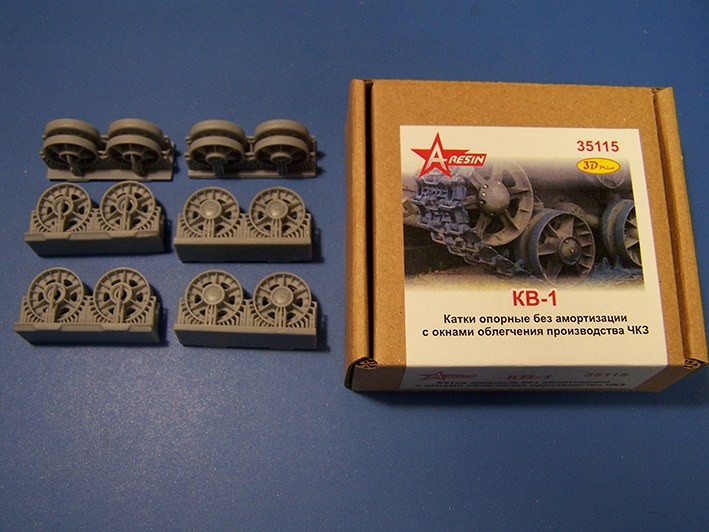 A-resin 35115 КВ-1 катки опорные без амортизации с окнами облегчения производства ЧКЗ 1/35