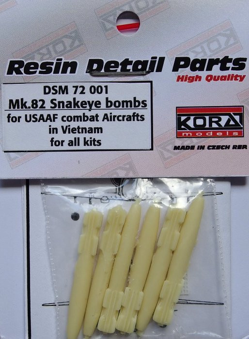 Kora Model DSM72001 Mk.82 Snakeye bombs (USAAF combat in Vietnam) 1/72