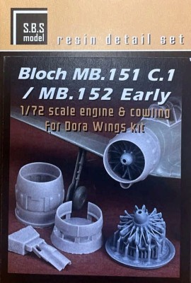 Sbs Model 72075 Bloch MB 151&amp;152 engine w/ cowling set (DORA) 1/72