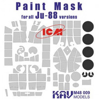 KAV M48009 Ju-88 (ICM 48232, 48233, 48234, 48235, 48236) Окрасочная маска на остекление 1/48