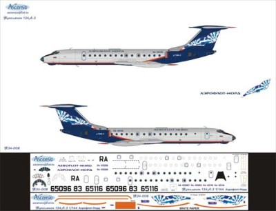 Ascensio Т34-008 Ту-134А-3 (Аэрофлот-Норд) 1/144
