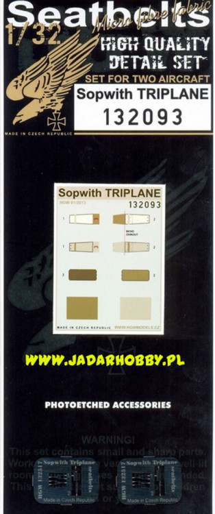 HGW 132093 Sopwith Triplane Seatbelts 1/32