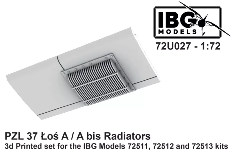 IBG Models U7227 Radiators for PZL 37 Los A/A bis (3D-Printed) 1/72