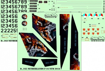 Model Maker Decals D72165 Netherlands F-16 NTM 2018 1/72
