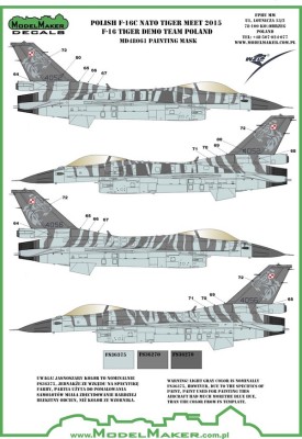 Model Maker Decals MD48061 Polish Lockheed-Martin F-16C NATO Tiger Meet 2015 - F-16 Tiger 1/48