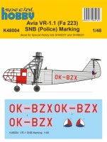 Special Hobby SK48004 Decal Avia VR-1.1 (Fa 223) SNB (Police) 1/48