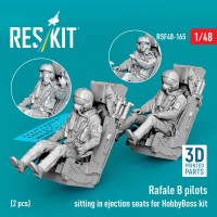 Reskit F48165 Rafale B pilots sit. in ej. seats (2x, HOBB) 1/48