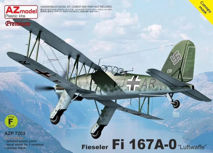 Az Model P72003 Fi 167A-0 'Luftwaffe' (3x camo) PREMIUM 1/72