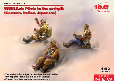 ICM 32111 Пилоты стран Оси II МВ в кабинах, фигурки 1/32