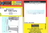 Kovozavody Prostejov EX068 Bf 109 early stencils 1/72