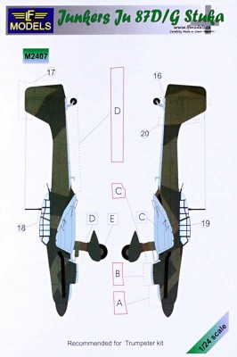 Lf Model M2407 Маска Junkers Ju 87D/G Stuka (TRUMP) 1/24