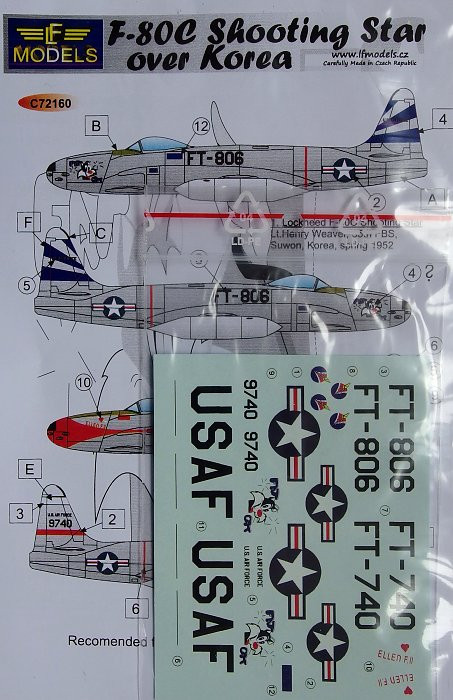 LF Model C72160 Decals F-80C Shooting Star over Korea (SWORD) 1/72