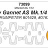 KV Models 73099 Fairey Gannet AS Mk.1/4 / Mk.2 (TRUMPETER #01629, #01630) + маски на диски и колеса Trumpeter GB 1/72