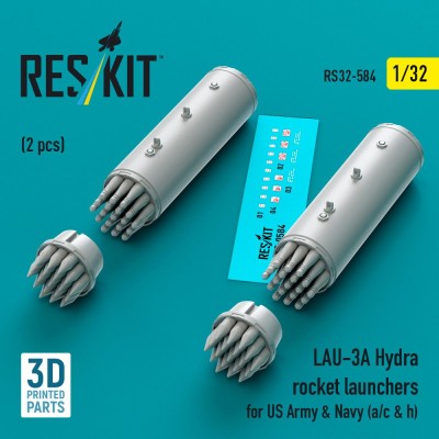 Reskit RS32-584 LAU-3A Hydra rocket launchers US Army&amp;Navy 1/32