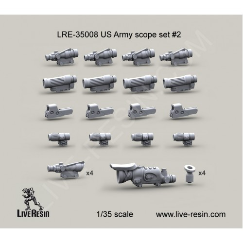 LiveResin LRE35008 US Army scope set 2 1/35