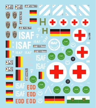 Star Decals 35-C1268 Afghani Peace keepers - ISAF # 2. German GECON force in Afghanistan.TPz Fuchs SanitГ¤t (Medic), TPz Fuchs EOD,Wiesel 1 TOW, Wiesel 1 MK 20 1/35