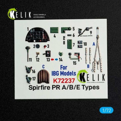 Reskit K72237 Spitfire PR A/B/E Types - interior 3D (IBG) 1/72