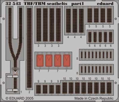 Eduard 32543 TBF/TBM seatbelts TRU
