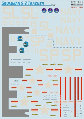 Print Scale C48214 Grumman S-2 Tracker - Part 1 (wet decal) 1/48