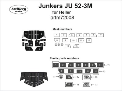 Fly model M7208 Masks for Junkers Ju 52-3M See (HELL) 1/72