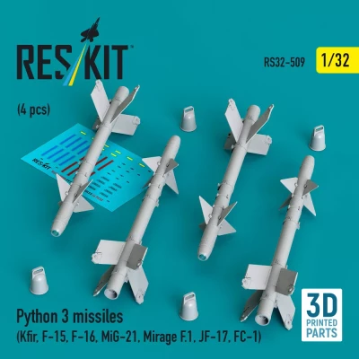 Reskit 32509 Python 3 missiles (4 pcs.) 1/32