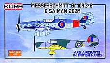 Kora Model KPK72095 Bf 109G-6&amp;Saiman 202M in British Hands 2-in-1 1/72
