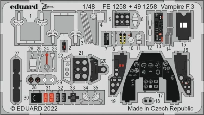 Eduard FE1258 Vampire F.3 (AIRF) 1/48