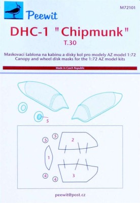 Peewit PW-M72101 1/72 Canopy mask DHC-1 Chipmunk T.30 (AZMO)